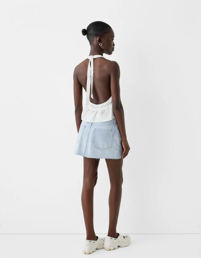 Rhinestone denim mini skirt Rhinestone denim mini skirt