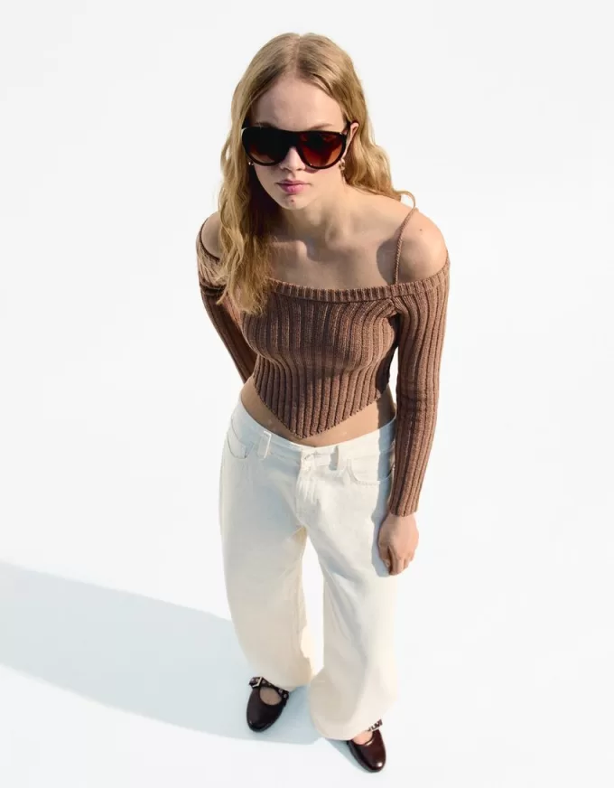 Ribbed Bardot sweater Ribbed Bardot sweater