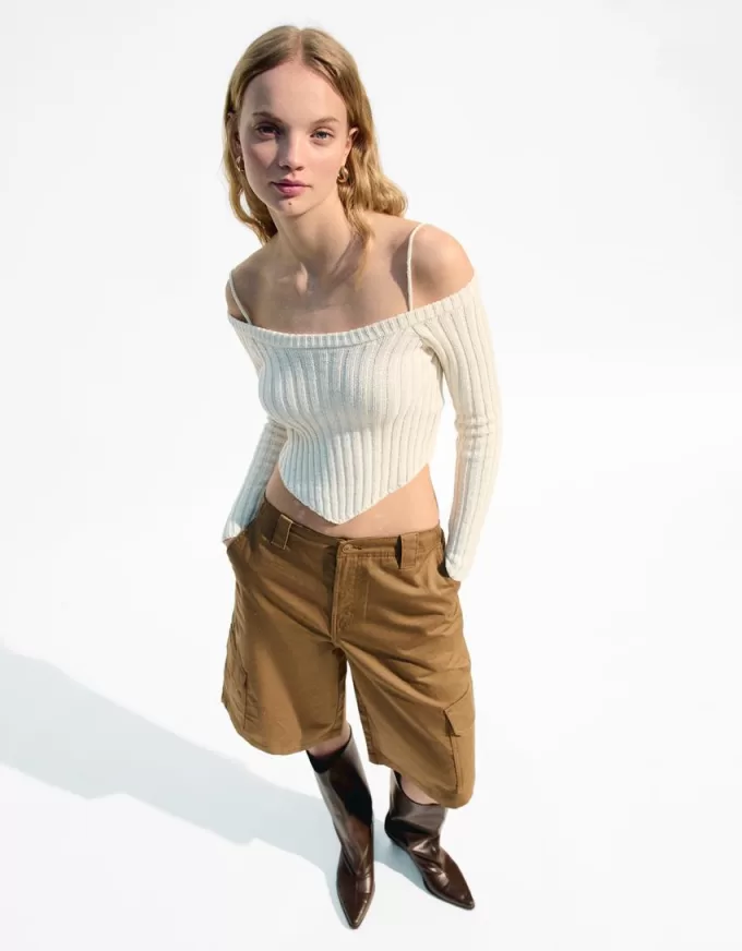 Ribbed Bardot sweater Ribbed Bardot sweater