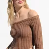 Ribbed Bardot sweater Ribbed Bardot sweater