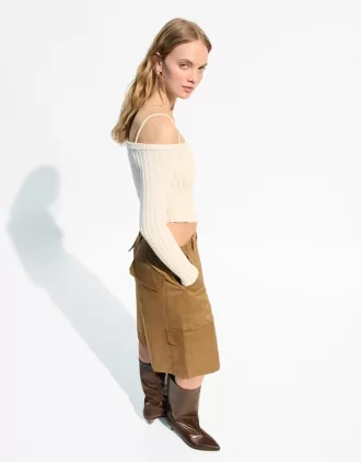 Ribbed Bardot sweater