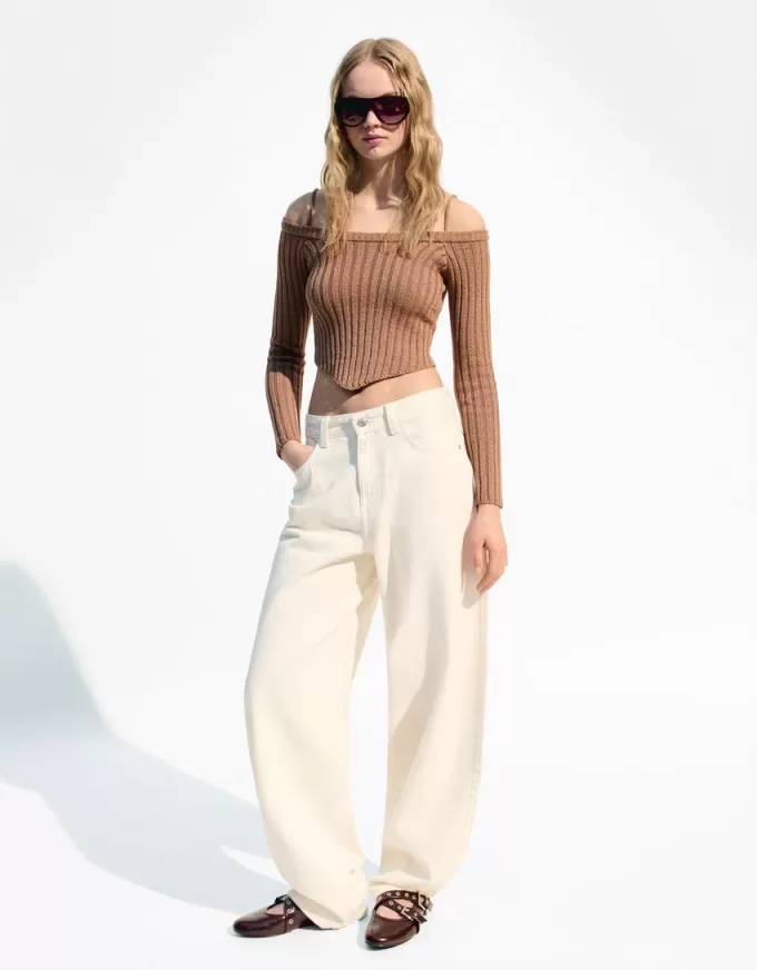 Ribbed Bardot sweater Ribbed Bardot sweater