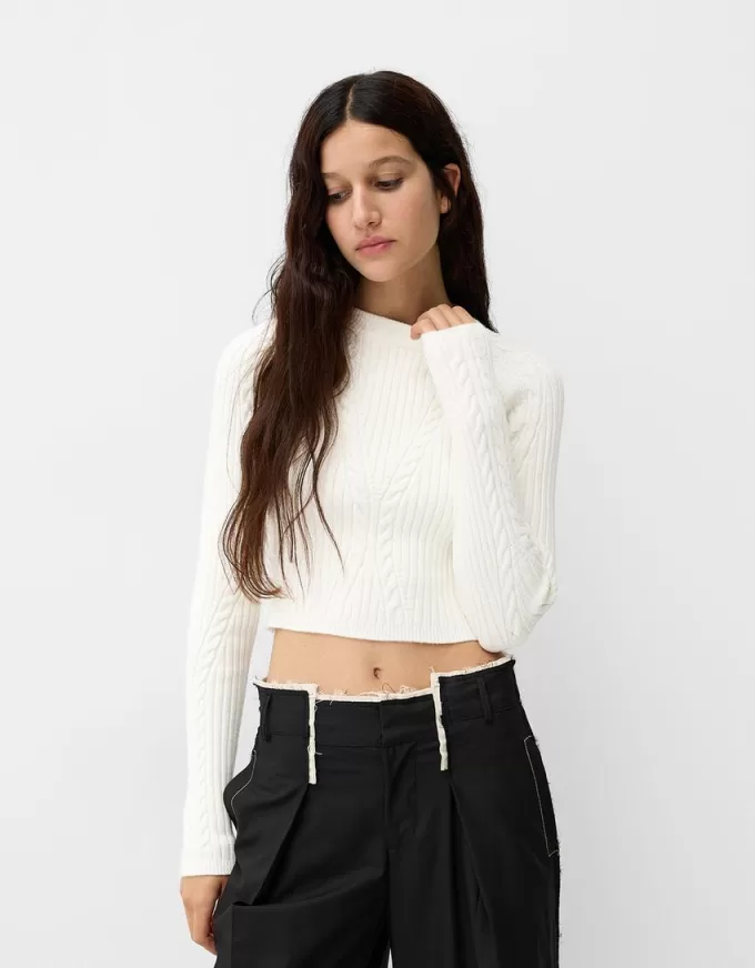 Ribbed cable-knit sweater Ribbed cable-knit sweater