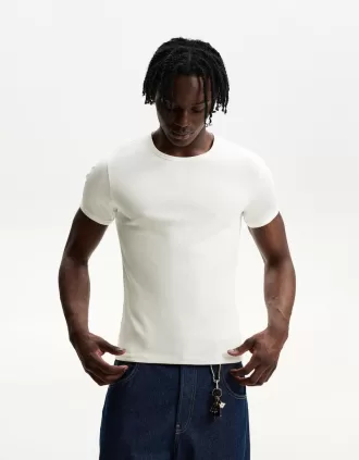 Ribbed short sleeve T-shirt