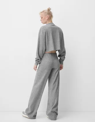 Ribbed soft touch high neck sweater