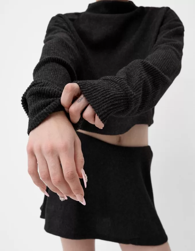 Ribbed soft touch high neck sweater Ribbed soft touch high neck sweater