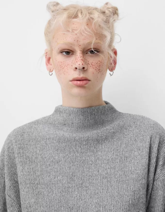 Ribbed soft touch high neck sweater Ribbed soft touch high neck sweater