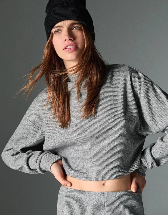 Ribbed soft touch high neck sweater Ribbed soft touch high neck sweater