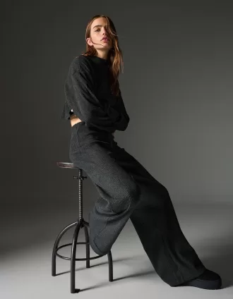 Ribbed soft touch high neck sweater