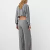 Ribbed soft touch wide-leg pants Ribbed soft touch wide-leg pants