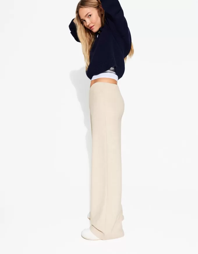 Ribbed soft touch wide-leg pants Ribbed soft touch wide-leg pants