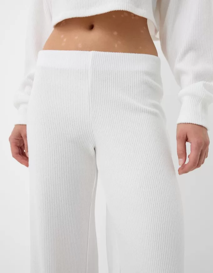 Ribbed soft touch wide-leg pants Ribbed soft touch wide-leg pants