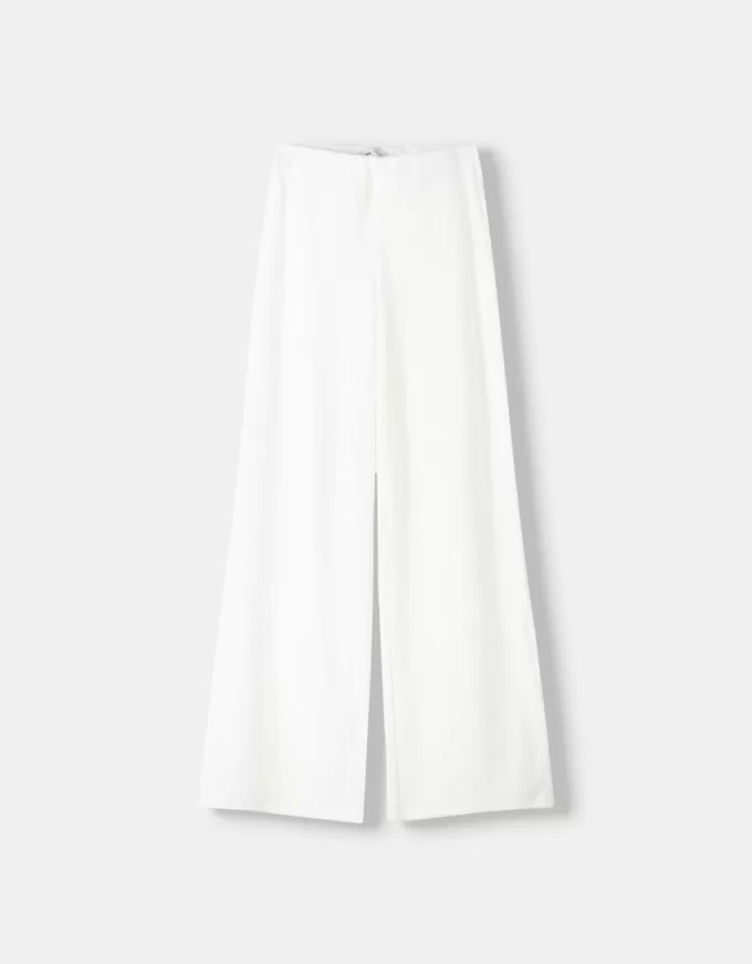 Ribbed soft touch wide-leg pants Ribbed soft touch wide-leg pants
