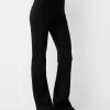 Ribbed waist flared pants Ribbed waist flared pants