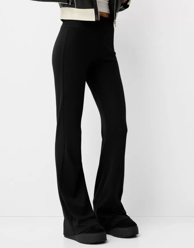Ribbed waist flared pants Ribbed waist flared pants