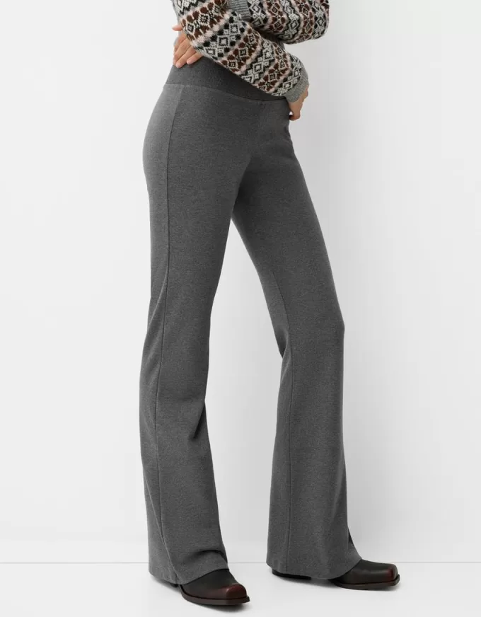 Ribbed waist flared pants Ribbed waist flared pants