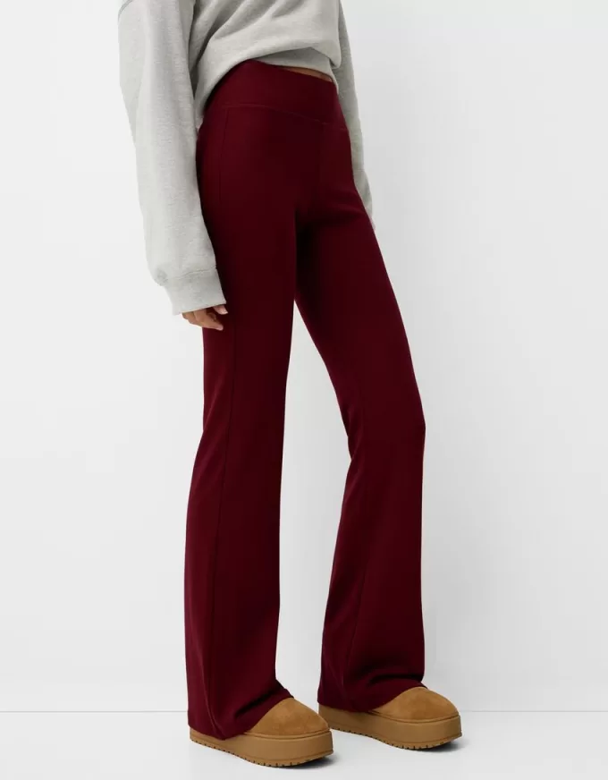 Ribbed waist flared pants Ribbed waist flared pants