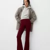 Ribbed waist flared pants Ribbed waist flared pants