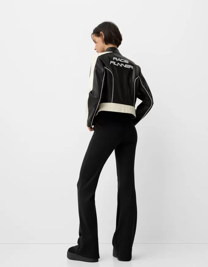 Ribbed waist flared pants Ribbed waist flared pants