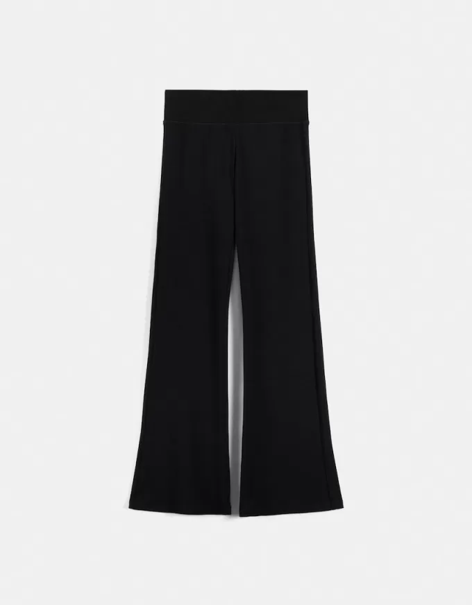Ribbed waist flared pants Ribbed waist flared pants