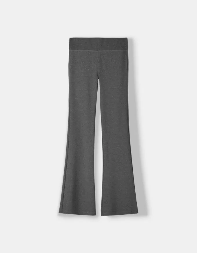 Ribbed waist flared pants Ribbed waist flared pants