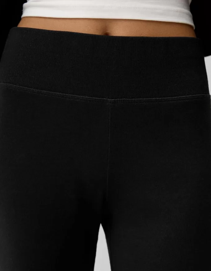 Ribbed waist flared pants Ribbed waist flared pants