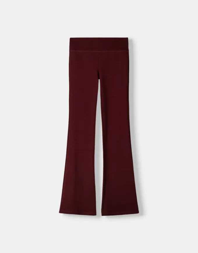 Ribbed waist flared pants Ribbed waist flared pants