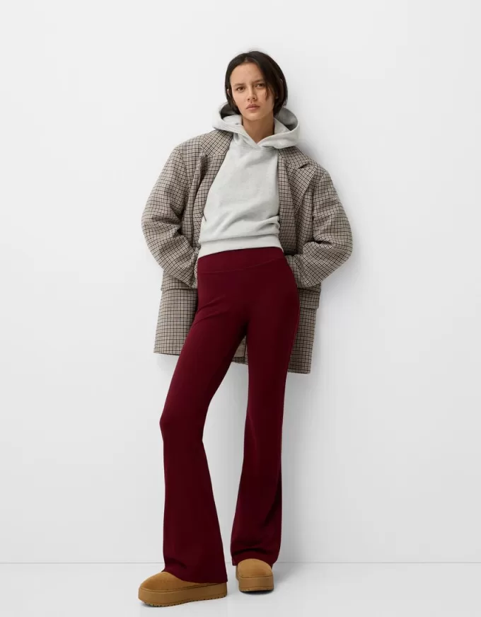 Ribbed waist flared pants Ribbed waist flared pants
