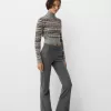 Ribbed waist flared pants Ribbed waist flared pants