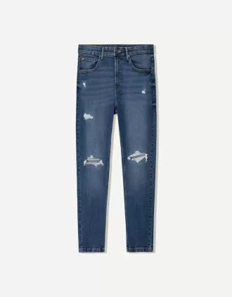 Ripped carrot fit jeans