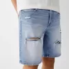 Ripped denim Bermuda shorts Ripped denim Bermuda shorts