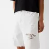 Ripped denim Bermuda shorts Ripped denim Bermuda shorts