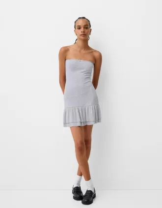 Ruffled off-the-shoulder mini dress