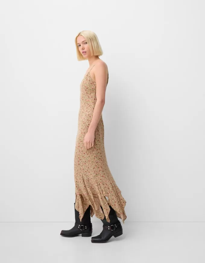 Ruffled printed crepe midi dress Ruffled printed crepe midi dress