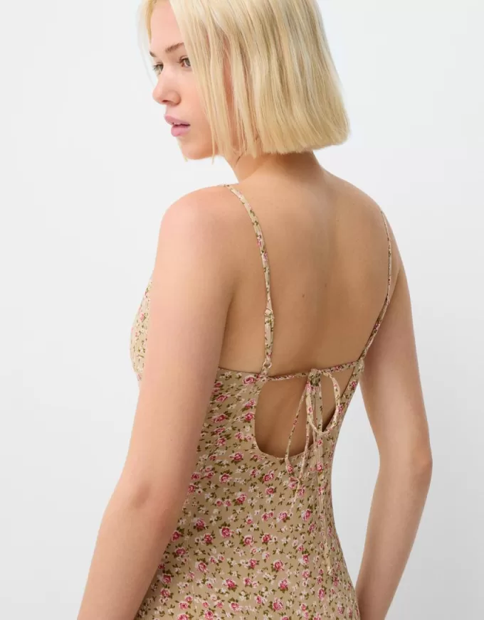 Ruffled printed crepe midi dress Ruffled printed crepe midi dress