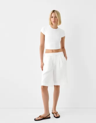 Rustic cotton Bermuda shorts