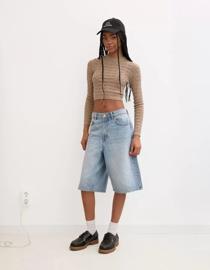 Rustic cropped open knit sweater Rustic cropped open knit sweater