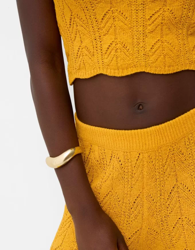 Rustic open knit flared pants Rustic open knit flared pants