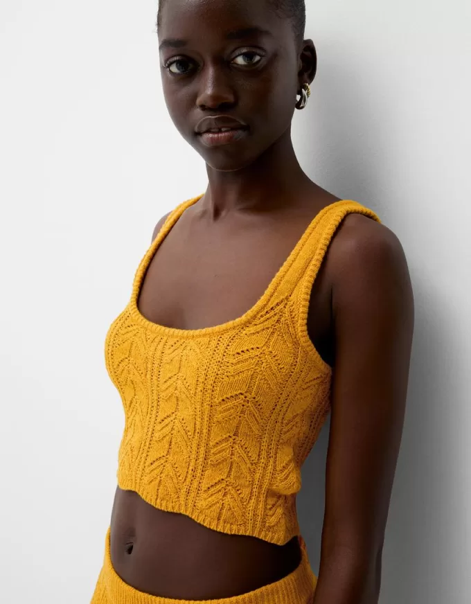 Rustic open knit strappy top Rustic open knit strappy top