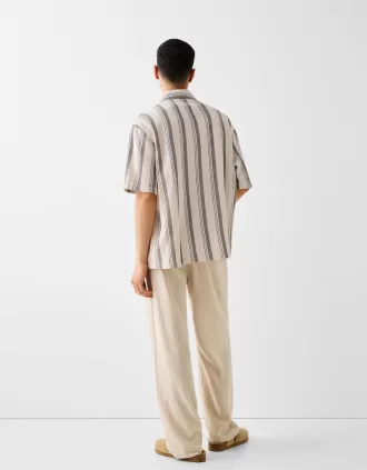 Rustic striped short sleeve shirt