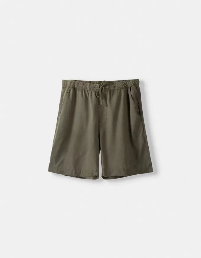 Rustic wide-leg Bermuda shorts Rustic wide-leg Bermuda shorts