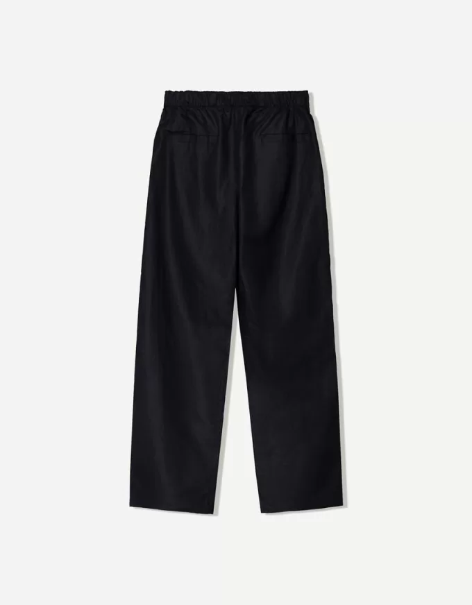 Rustic wide-leg linen blend pants Rustic wide-leg linen blend pants