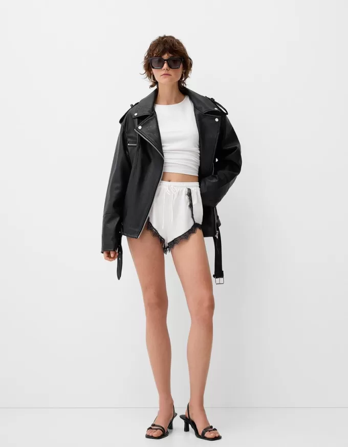 Satin lace shorts Satin lace shorts