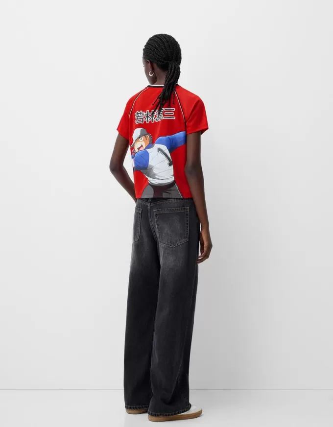 Short sleeve Captain Tsubasa sporty T-shirt Short sleeve Captain Tsubasa sporty T-shirt