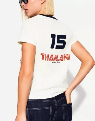 Short sleeve T-shirt with contrast print