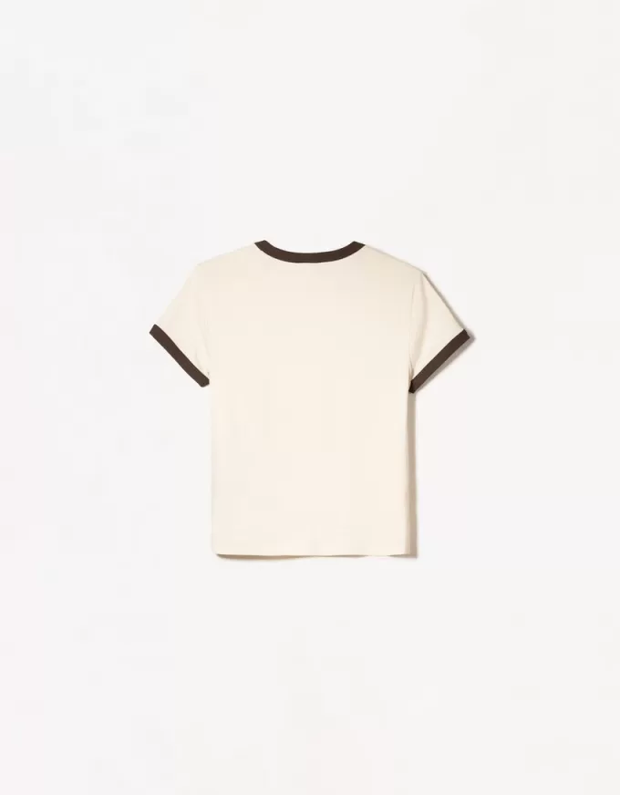 Short sleeve T-shirt with contrast print Short sleeve T-shirt with contrast print