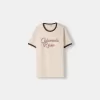 Short sleeve T-shirt with contrasting ribbed trims Short sleeve T-shirt with contrasting ribbed trims