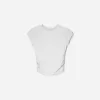 Short sleeve T-shirt with side gathering Short sleeve T-shirt with side gathering