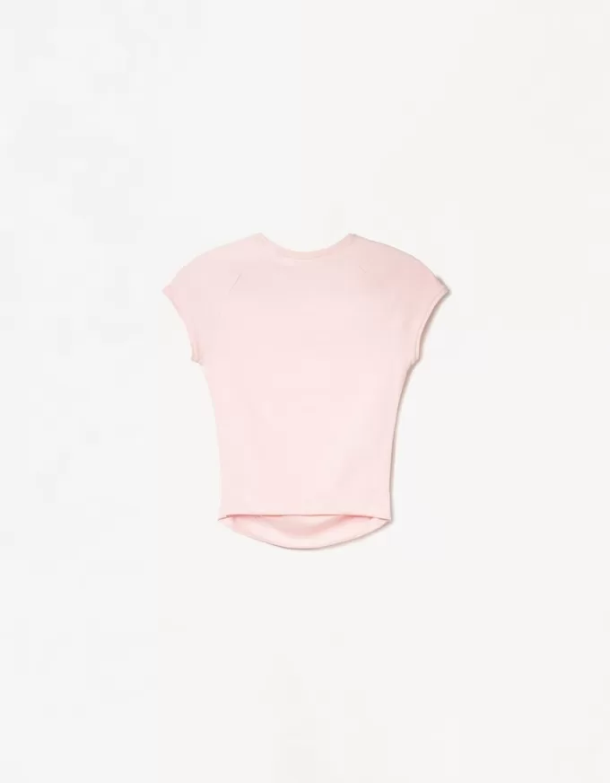 Short sleeve T-shirt with side gathering Short sleeve T-shirt with side gathering