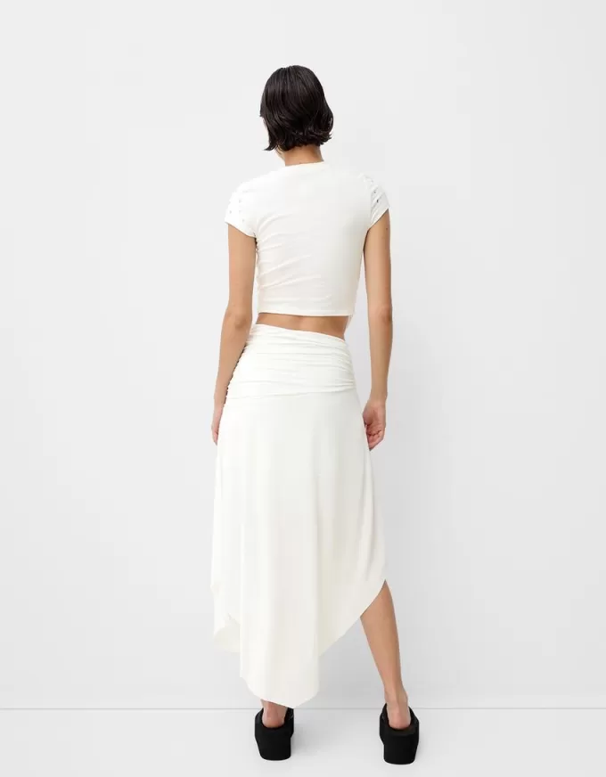 Short sleeve asymmetric T-shirt with studs Short sleeve asymmetric T-shirt with studs